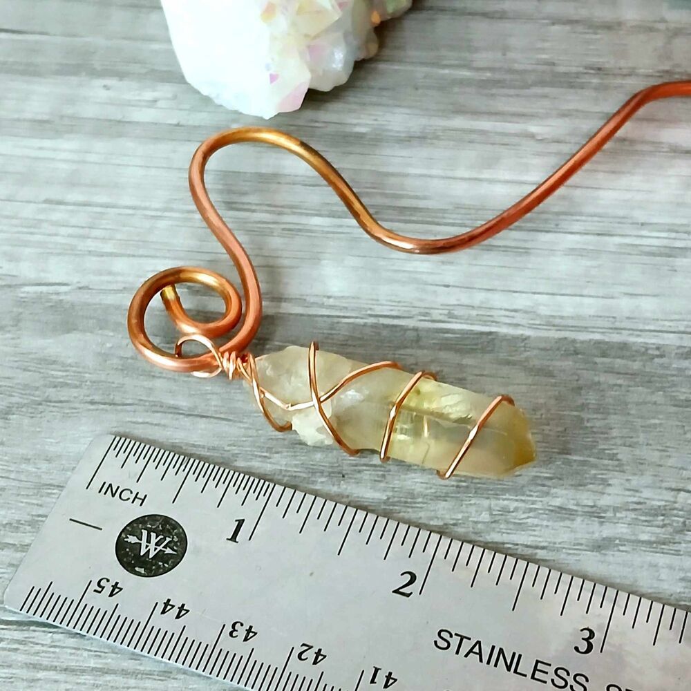 Upcycled Copper Plant Stakes Smoky Citrine or Citrine Garden Decor Plant Jewelry - Picture 8 of 8